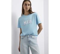 Mavi Mujer Logo Printed T-Shirt Camiseta, Aguamarina, M