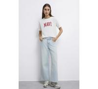 Mavi Mujer Logo Printed T-Shirt Camiseta, Coconut Milk, S