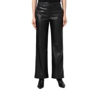 Mavi Señoras Woven PU Pants Pantalones, Black, XS