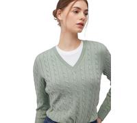 Mavi Sudadera con Cuello en V para Mujer, Almohadilla de Lirio, L