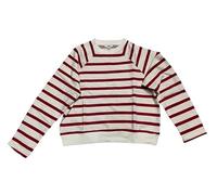Mavi Sudadera de Cuello Redondo para Mujer, Rayas Rojas, M
