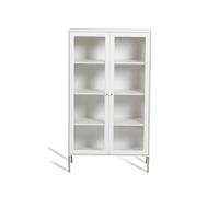 Mavis Vitrina Volt 130 cm blanco lacado Detalles en acero inoxidable