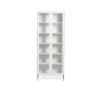 Mavis Vitrina Volt 190 cm lacado blanco Detalles en acero inoxidable