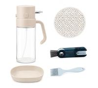 MAVISMOON TU ESTILO, TU REFLEJO Pulverizador aceite spray 2en1, aceitera antigoteo, dosificador y difusor, utensilio de cocina/freidora de aire, dispensador, botella dispensadora, vinagrera (Blanco)