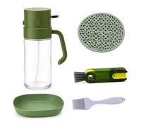 MAVISMOON TU ESTILO, TU REFLEJO Pulverizador aceite spray 2en1, aceitera antigoteo, dosificador y difusor, utensilio de cocina/freidora de aire, dispensador, botella dispensadora, vinagrera (Verde)