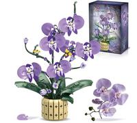 Mavo brix Kit de Construcción de Orquídea Botánica, Set de Macetas para Flores, Compatible con la Colección Botánica de Lego para Adultos, Decoración para Sala de Estar, Oficina y Hogar, 832 Piezas