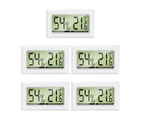 MAVORI® 5 x Termohigrómetro mini digital - Medidor de temperatura y humedad 2 en 1 - Mini termómetro e hidrómetro de humedad digital - Lecturas precisas - Incluye pilas