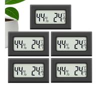 MAVORI® 5 x Termohigrómetro mini digital - Medidor de temperatura y humedad 2 en 1 - Mini termómetro e hidrómetro de humedad digital - Lecturas precisas - Incluye pilas
