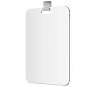 Mavoro Espejo de afeitado 18 x 23 cm para ducha con gancho adhesivo 3M, espejo de ducha para colgar en cualquier lugar, acrílico, irrompible, menos empañamiento, elegante sin marco, seguridad sin