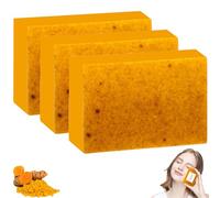 Mavrik Beauty Soap, Agicea Turmeric & Kojic Acid Brightening Soaps, Organic Turmeric Bar Deep Cleansing, Lemon Turmeric Soap Bar For Face And Body, Moisturizing Deep Cleansing (3PCS)