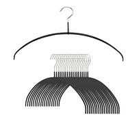 MAWA by Reston Lloyd Euro Series - Percha de Ropa Ultraligera y Fina, Antideslizante, Ahorra Espacio, para Camisas y Vestidos, Estilo 40/PT, Juego de 20, Color Negro