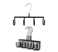 MAWA by Reston Lloyd - Percha Antideslizante para Cinturones con 4 Ganchos, 5 Unidades, Color Negro