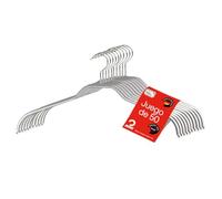 MAWA Juego de 50 Perchas Antideslizantes Que ahorran Espacio para Camisas y Blusas, con Gancho Giratorio de 360 Grados, Antideslizante, 45 cm, Color Plateado