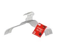 MAWA Juego de 50 Perchas Antideslizantes Que ahorran Espacio para Camisas y Blusas, con Gancho Giratorio de 360 Grados, Antideslizante, 41 cm, Color Plateado