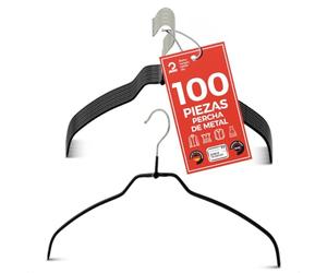MAWA Light - Juego de 100 Perchas Antideslizantes para Camisas y Blusas (42 cm, con Gancho Giratorio de 360° y Revestimiento Antideslizante)