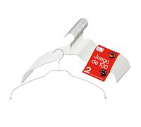MAWA Light - Juego de 100 Perchas Antideslizantes para Camisas y Blusas (42 cm, Gancho Giratorio de 360° y Revestimiento Antideslizante), Color Blanco