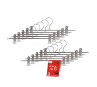 MAWA Perchas con Clips, Set de 10 Perchas Ahorra Espacio con Clips Antideslizantes, Pantalones y Faldas, Gancho Giratorio 360°, 30 cm, Blanco, Fabricado en Alemania