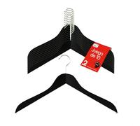 MAWA Perchas de Madera, Set de 10 Perchas Ahorra Espacio de Madera de Haya Certificada FSC®, Ideales para Camisas, Blusas, Trajes y Chaquetas, 45 cm, Pintado de Negro
