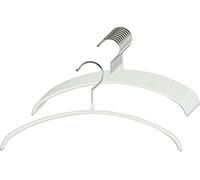 MAWA Perchas de Ropa, para Niños, Economic P, Set de 10 Unidades, Antideslizantes Que Ahorran Espacio, Metálicas, para Camisetas y Jerséis, Giratorias 360°, 30 cm, Blanco