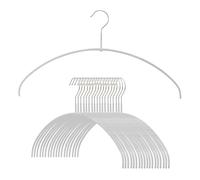 Mawa Perchas estrechas y pequeñas de acero con revestimiento antideslizante, para camisas, vestidos, camisolas, camisetas, ahorro de espacio, gancho giratorio de 360 grados, 20 unidades (paquete de 1)