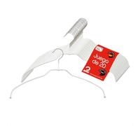 MAWA Perchas Light, Set de 20 50% Perchas Ahorra Espacio y Antideslizantes, Ideales para Camisas y Blusas, Gancho Giratorio 360° con Revestimiento Antideslizante, 42 cm, Blanco