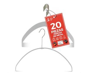 MAWA Perchas Light, Set de 20 Perchas Ahorra Espacio y Antideslizantes, Ideales para Camisetas, Tops y Suéteres Ligeros, Gancho Giratorio 360°, 40 cm, Blanco