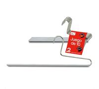 MAWA Perchas para Pantalones, Set de 10 Perchas Ahorra Espacio, Ideales para Jeans, Pantalones de Tela y de Traje, Barra con Revestimiento Antideslizante, 32 cm, Platedo
