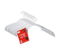 MAWA Perchas, Set de 10 Perchas Ahorra Espacio y Antideslizantes, Ideales para Camisas y Blusas, Gancho Giratorio 360°, Revestimiento Antideslizante, 36 cm, Blanco