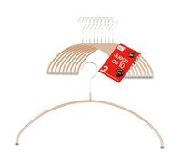 MAWA Perchas, Set de 10 Perchas Ahorra Espacio y Antideslizantes, Ideales para Camisetas y Suéteres, Gancho Giratorio 360°, Revestimiento Antideslizante, 40 cm, Latte