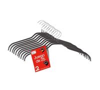 MAWA Perchas, Set de 25 Perchas Ahorra Espacio y Antideslizantes, Ideales para Camisas y Blusas, Gancho Giratorio 360°, Revestimiento Antideslizante, 41 cm, Negro