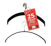 MAWA Perchas, Set de 25 Perchas Ahorra Espacio y Antideslizantes, Ideales para Camisetas y Suéteres, Gancho Giratorio 360°, Revestimiento Antideslizante, 46 cm, Negro