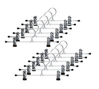 MAWA por Reston Lloyd Ahorra Espacio K/30d Ropa Percha para Pantalones y Faldas con Dos Pinzas Antideslizantes, Negro, Set of 12