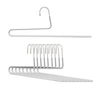 MAWA por Reston Lloyd Reverse Pantalones Serie Antideslizante Que Ahorra Espacio Estilo KH/35U Ropa Percha con Sola Barra para Pantalones, Blanco, Set of 10