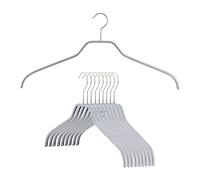 MAWA Reston Lloyd Silhouette Series - Percha Antideslizante para Ropa para Camisas y Vestidos, Estilo 41/F, Juego de 10, Plata, Paquete de 10, 10 Piezas (12148)