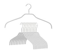 MAWA Silueta Reston Lloyd luz Delgado Antideslizante Ahorro de Espacio Perchas 41/F, Blanco, Set of 12