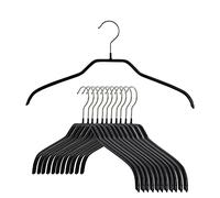 MAWA Silueta Reston Lloyd luz Delgado Antideslizante Ahorro de Espacio Perchas 41/F, Negro, Set of 12