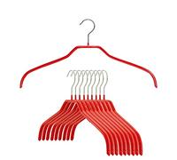 MAWA Silueta Reston Lloyd luz Delgado Antideslizante Ahorro de Espacio Perchas 41/F, Rojo, Set of 10