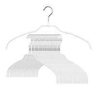 MAWA Silueta Reston Lloyd luz Ultra Delgado Antideslizante 42/FT Ropa de Ahorro de Espacio para Colgar Camisas, Blanco, Set of 24
