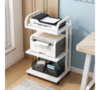 MAWERDCXG Mueble Impresora Soporte de Carro Impresora 3 Niveles con Ruedas, Estante Almacenamiento Multiusos, Organizador Papel Oficina for Suministros en casa Cajonera Escritorio(White-b)