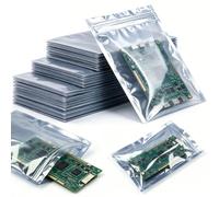 mawmuaw 100 bolsas antiestáticas resellables ESD, 15 x 20 cm, antiestáticas, blindaje ESD, con 100 etiquetas ESD para SSD HDD dispositivo electrónico
