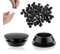 mawmuaw 25 Piezas Tapones de Goma Negro Silicona Agujero Tapón Impermeable Tapones Redondos de Bloqueo a Presión para Botellas con Agujeros de 12-13 mm Recipientes Patas de Mesas y Sillas Muebles