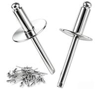 mawmuaw 50 Piezas Remaches de Brida Grande 4,8x20 mm Remache Ciego de Acero | Remaches Pop, Acero Inoxidable, para Metal, Carpintería, Chapa, Muebles, Vehículos de Motor, Equipo Mecánico