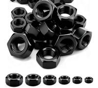 mawmuaw 60 Piezas Tuercas Hexagonales M8 Acero Inoxidable A2 V2A Tuerca Negro DIN934 para Madera Tornillos Metálicos Varillas Roscadas y Pernos