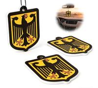 mawmuaw Ambientadores para coche, 3 unidades, colgante perfumado para coche, con bandera de Alemania, aroma a madera de sándalo, aroma a sandía, aroma a melocotón, para espejo retrovisor de baño