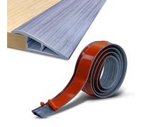 mawmuaw Listón de umbral de puerta de 1 m para diferencias de altura de 7 - 13 mm, perfil de transición autoadhesivo gris a rayas grises, rampa de umbral de puerta para suelos, umbrales de transición