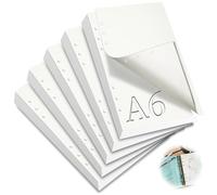 mawmuaw Recambio Agenda A6 6 Anillas, 5 Paquetes Hojas Papel de Recambio Blanco 300 Inserciones de Planificador de Carpetas para A6 Filofax Bullet Diario Cuaderno Bocetos Pintura Agenda