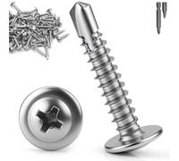 mawmuaw Tornillos Autorroscantes Acero Inoxidable M4.8x16 mm, 80 Piezas Tornillo Roscachapa Inoxidable 410 Cruz Tornillos Autotaladrantes Metal para Madera Aluminio Acero Chapa