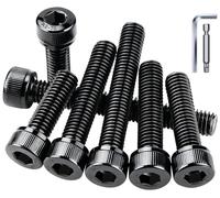 mawmuaw Tornillos cilíndricos con hexágono interior M8 x 50 mm, 15 unidades, acero inoxidable A2 V2A, tornillos de culata cilíndricos DIN 912/ISO 4762, tornillos hexagonales negros para patas de mesa