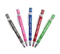 Max - 100 bolígrafos personalizados a granel, bolígrafos personalizados 2 en 1 con grabado, punta de lápiz capacitivo personalizada con tu nombre, texto de masaje para escuela, oficina, negocios