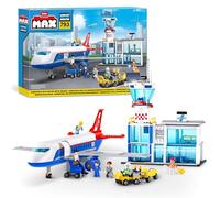MAX Adventure Aeropuerto (793 Piezas) Juguetes de Bloques de construcción para niños Mayores de 5 años CREA vehículos y más Abre Descubre